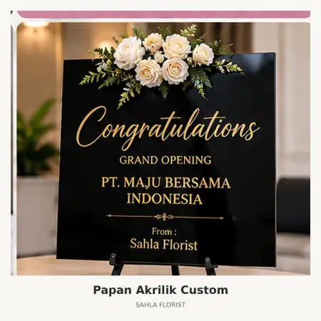 Papan Bunga Akrilik Muara Karang